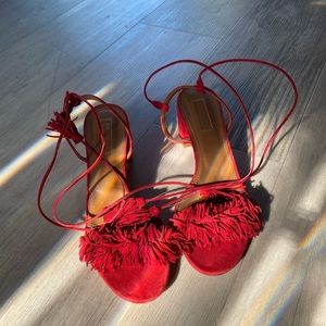 Aquazurra wild thing red sandal!! EUC!